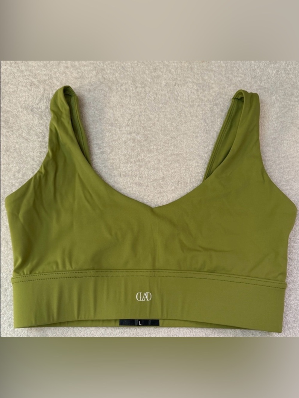 Olive Green Seamless Sports Bra
